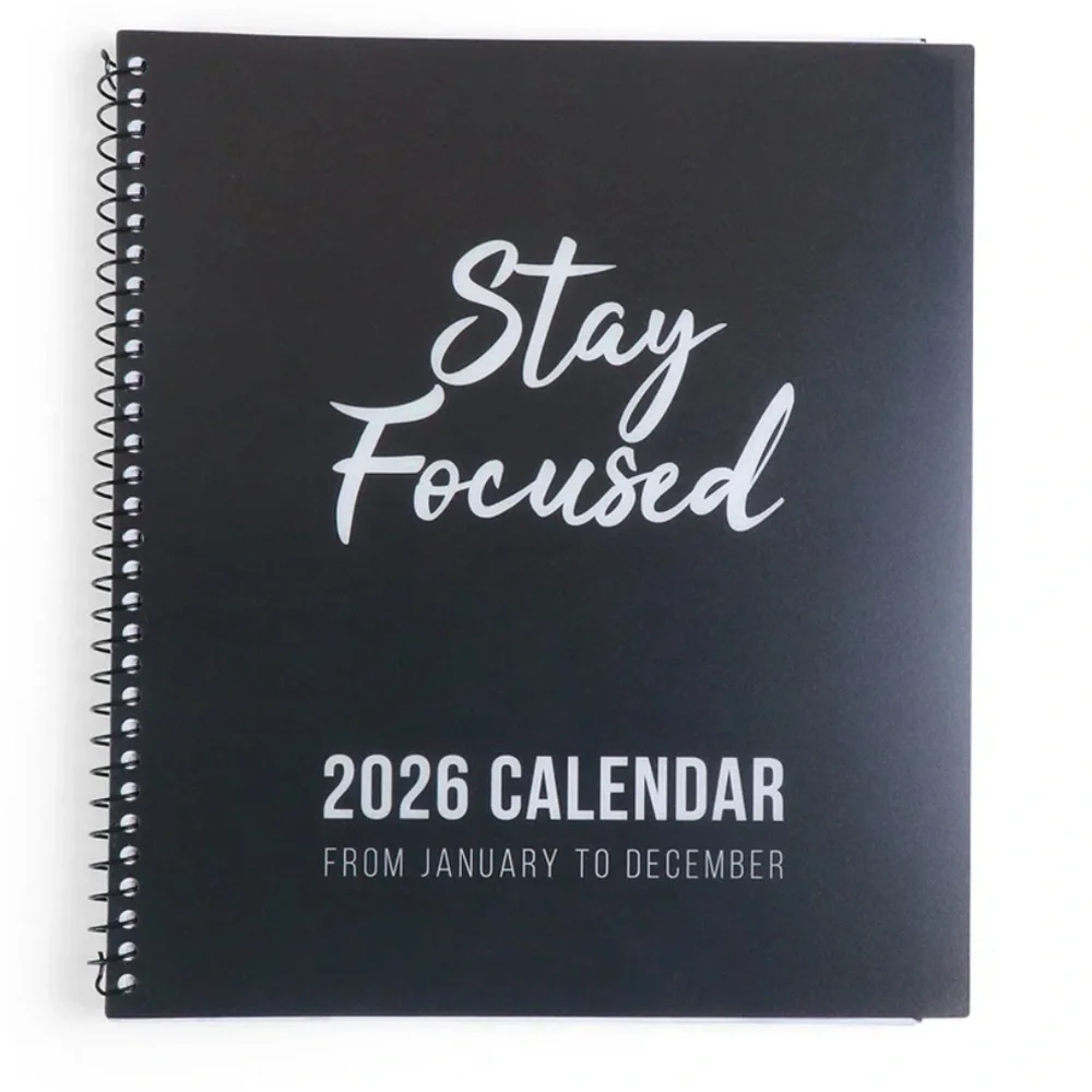 2026 Annual Calendar - Black Spiral-Bound Calendar 5 Star product woman owned co